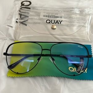 Quay High Key Mini Blue Light Clear Glasses